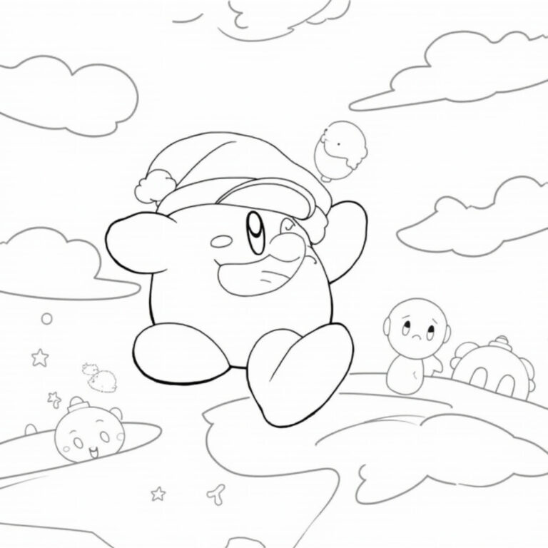 Kirby Coloring Pages - Page 1