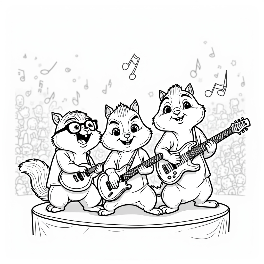 Alvin And The Chipmunks Coloring Pages - Page 1