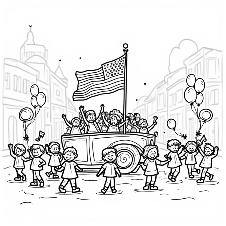 American Flag Coloring Pages - Page 1