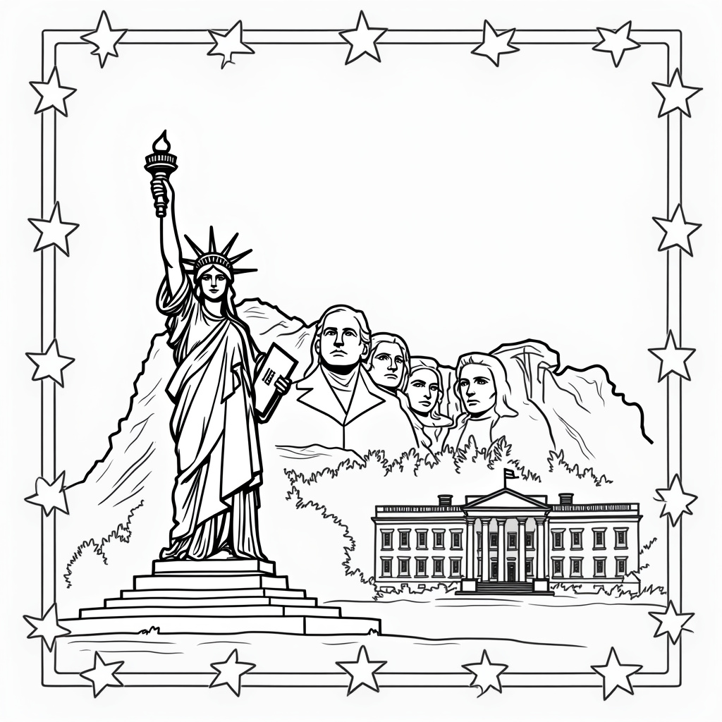 American Flag Coloring Pages - Page 4