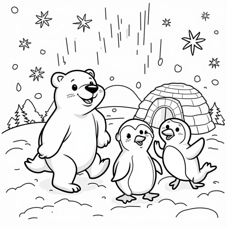 Arctic Animals Coloring Pages - Page 1