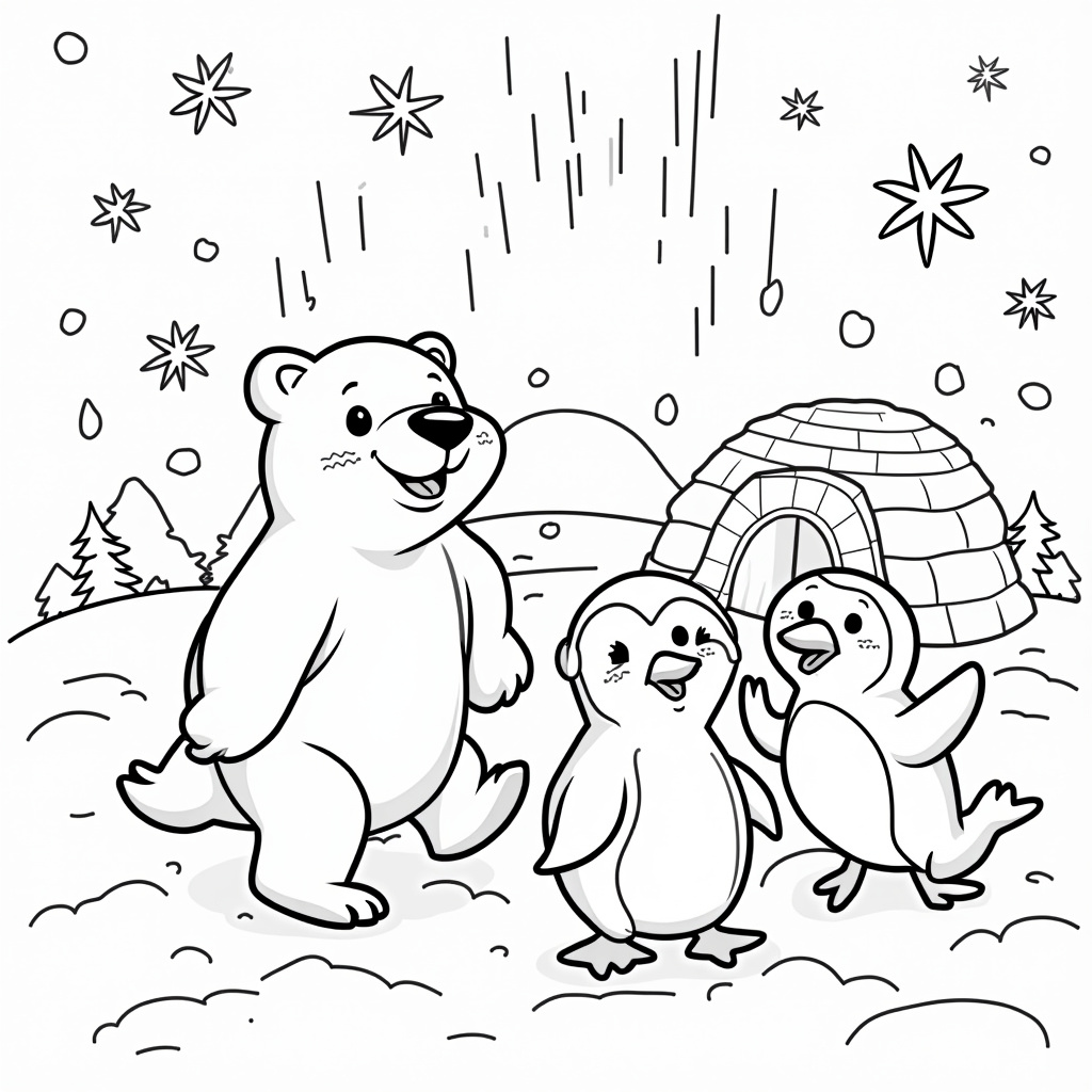 Arctic Animals Coloring Pages - Page 1