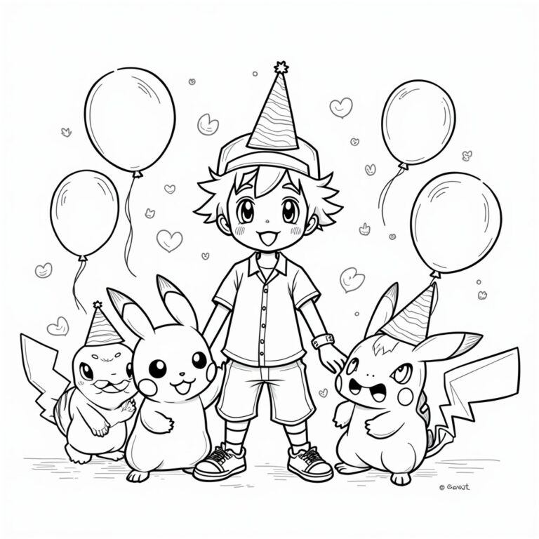 Ash Ketchum Coloring Pages - Page 1