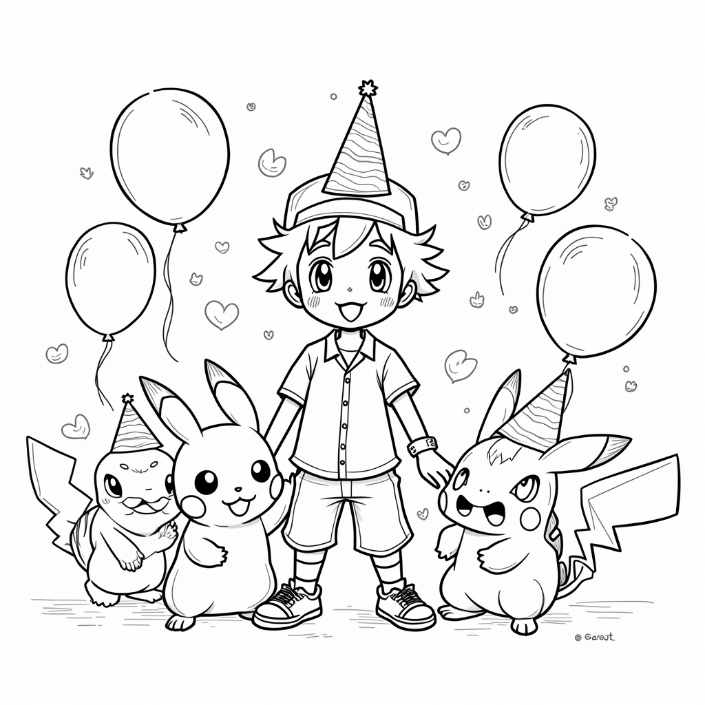 Ash Ketchum Coloring Pages - Page 1