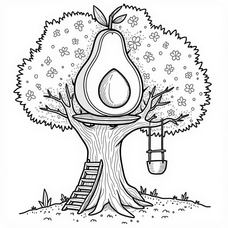Avocado Coloring Pages - Page 1