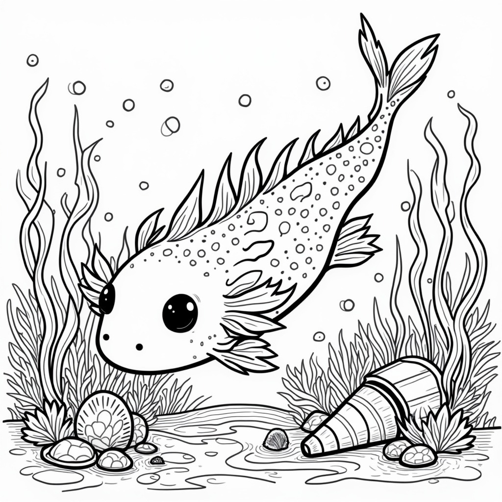 Axolotl Coloring Pages - Page 1