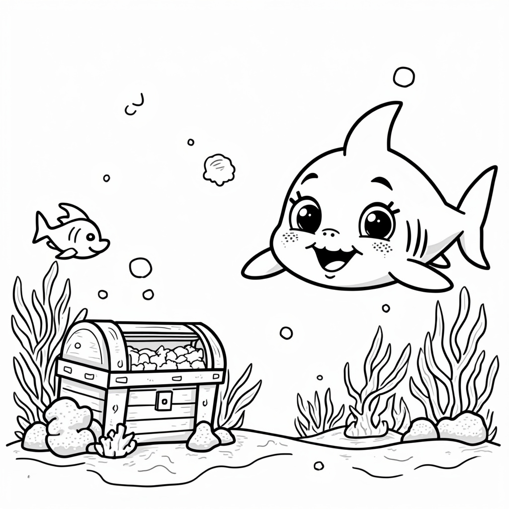 Baby Shark Coloring Pages - Page 1