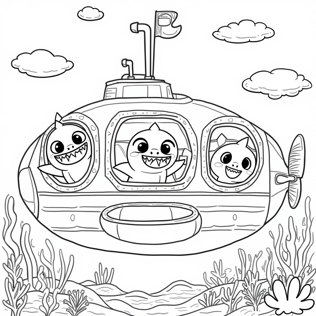 Baby Shark Coloring Pages - Page 4