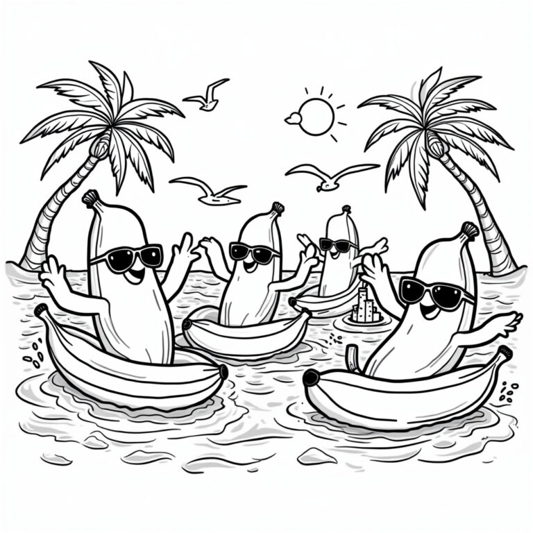 Banana Coloring Pages - Page 1