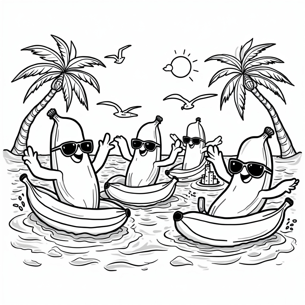 Banana Coloring Pages - Page 1