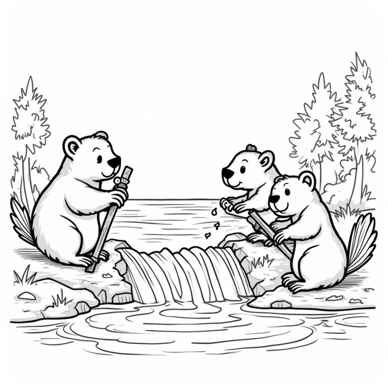 Beaver Coloring Pages - Page 1