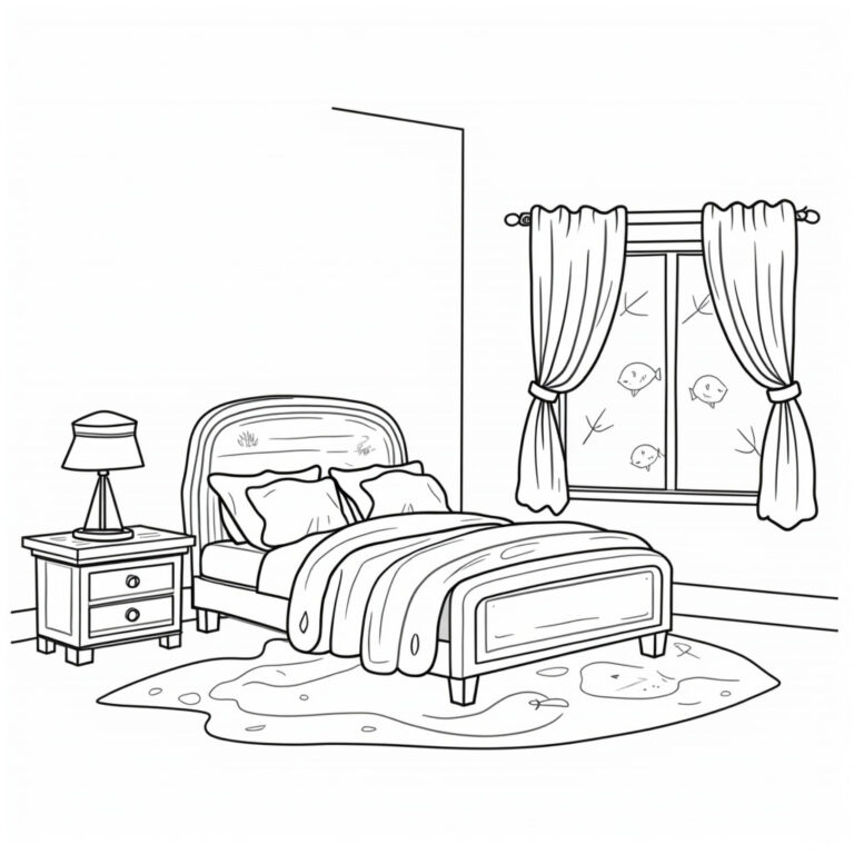 Bedroom Coloring Pages - Page 1