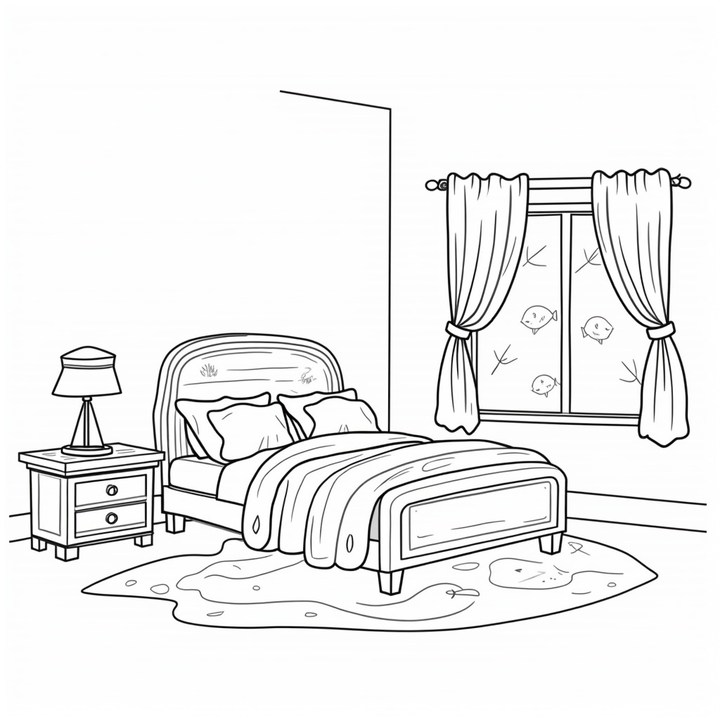 Bedroom Coloring Pages - Page 1
