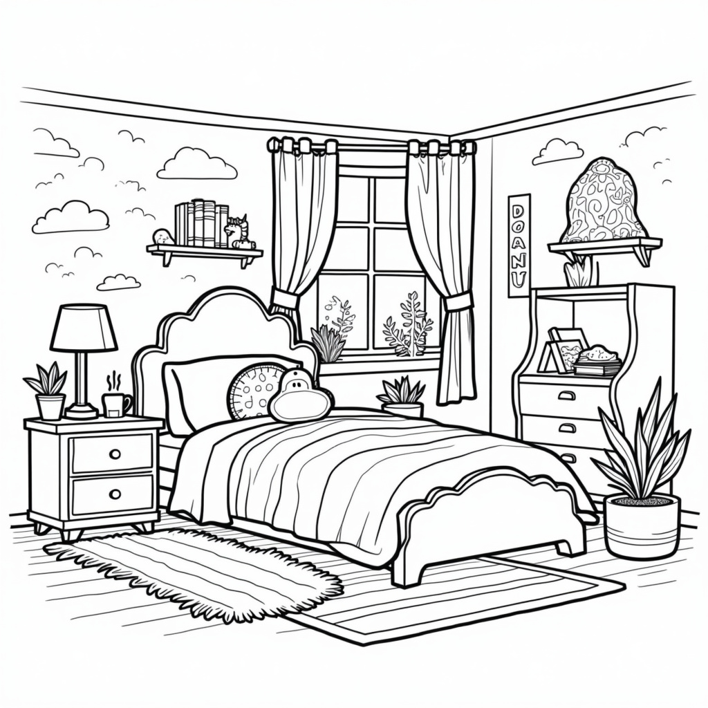 Bedroom Coloring Pages - Page 4