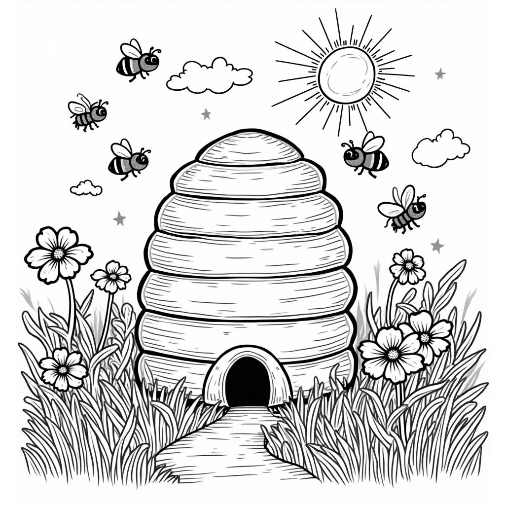 Bee Coloring Pages - Page 1