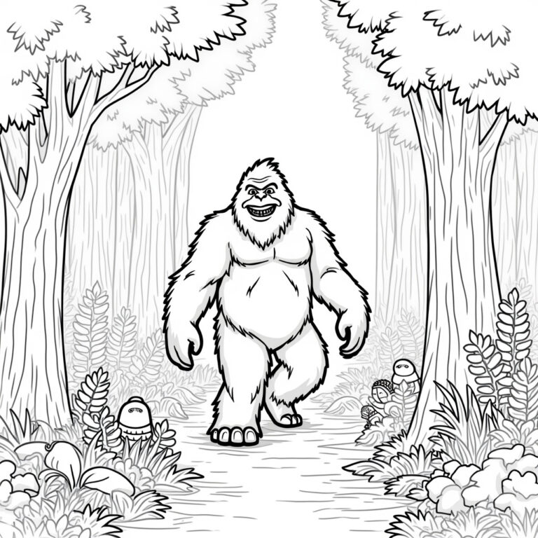 Bigfoot And Yeti Coloring Pages - Page 1