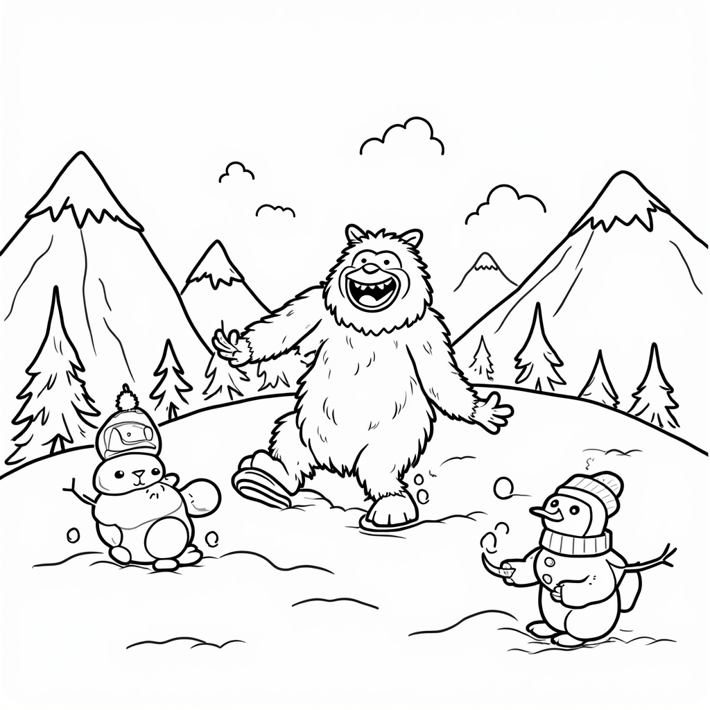Bigfoot And Yeti Coloring Pages - Page 2