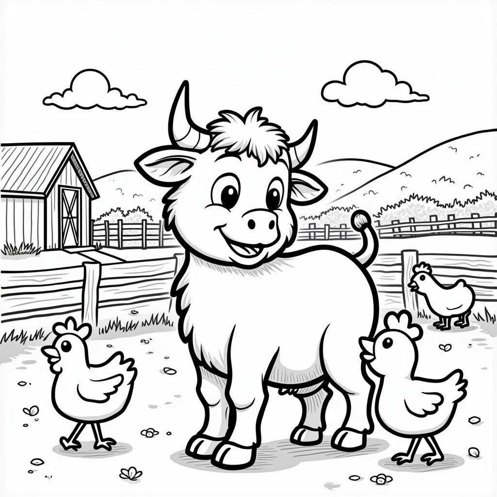 Bull Coloring Pages - Page 1