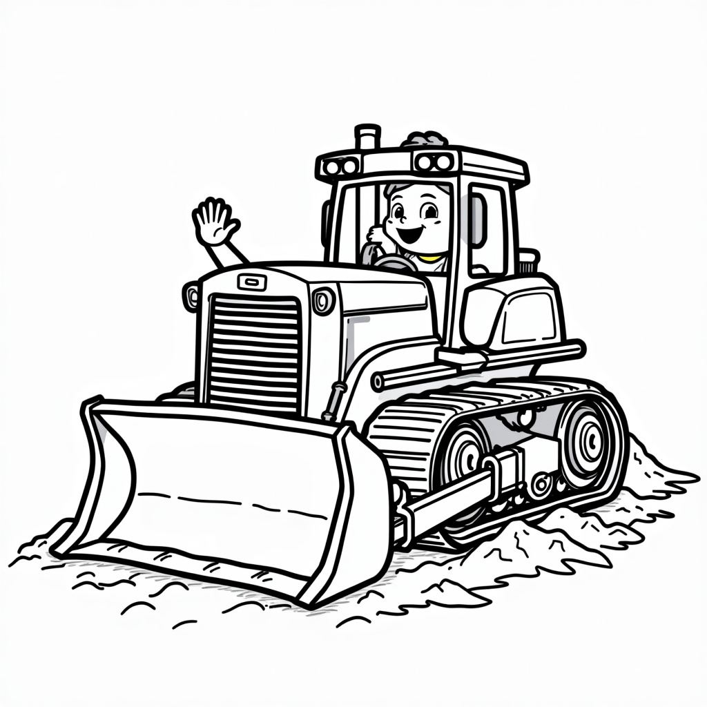 Bulldozer Coloring Pages - Page 1