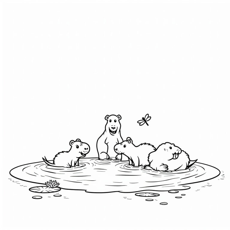 Capybara Coloring Pages - Page 1
