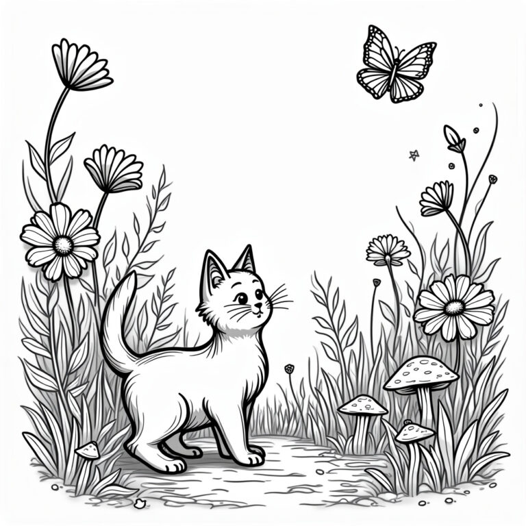 Cat Coloring Pages - Page 1