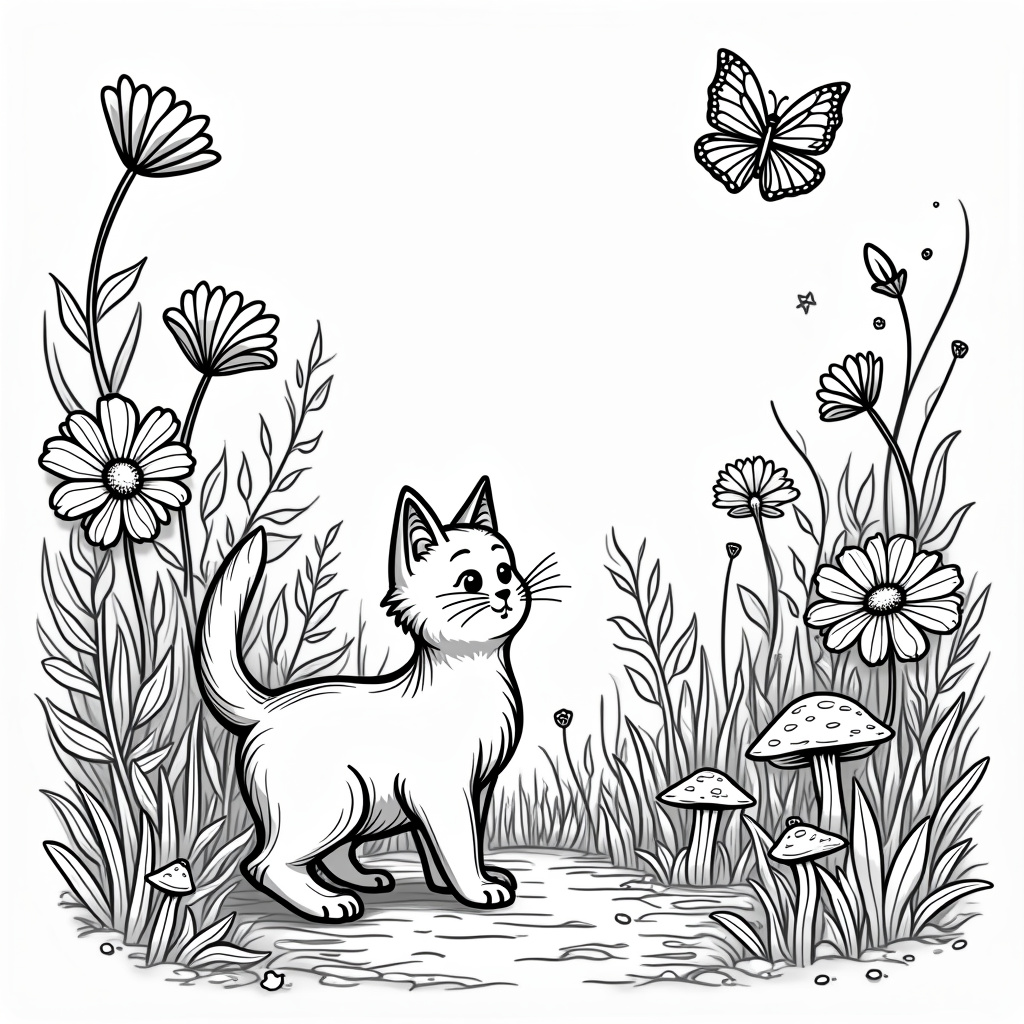 Cat Coloring Pages - Page 1