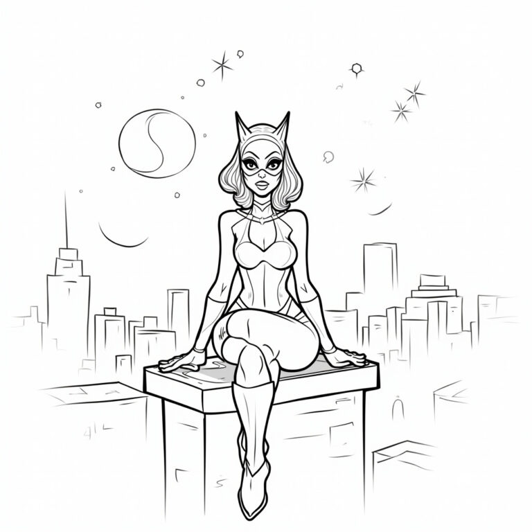 Catwoman Coloring Pages - Page 1