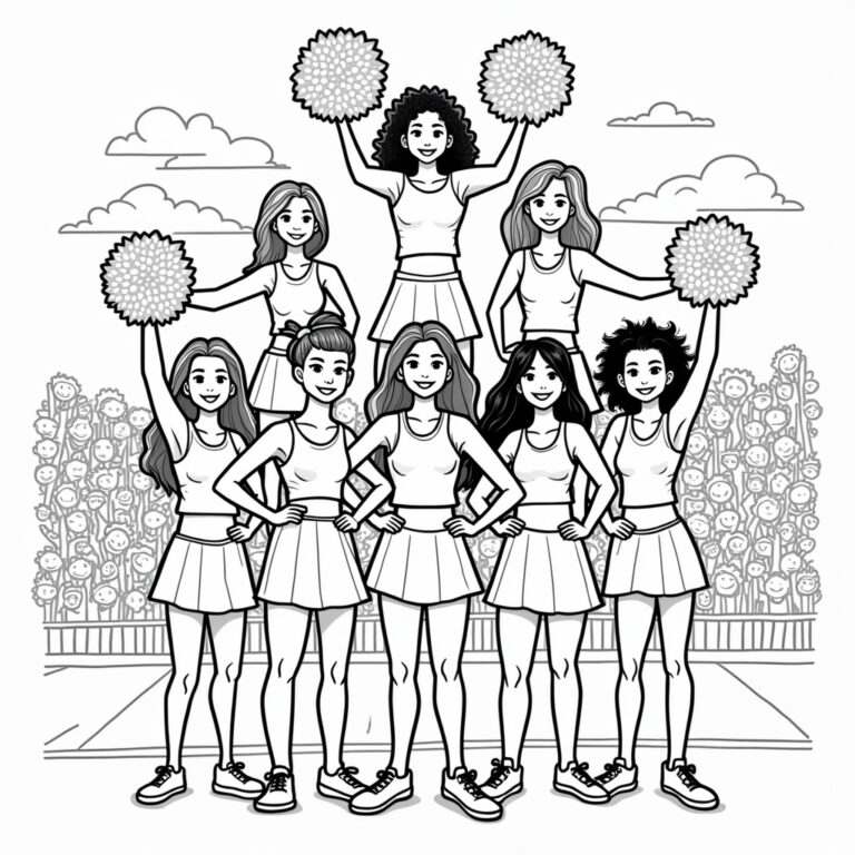 Cheerleading Coloring Pages - Page 1