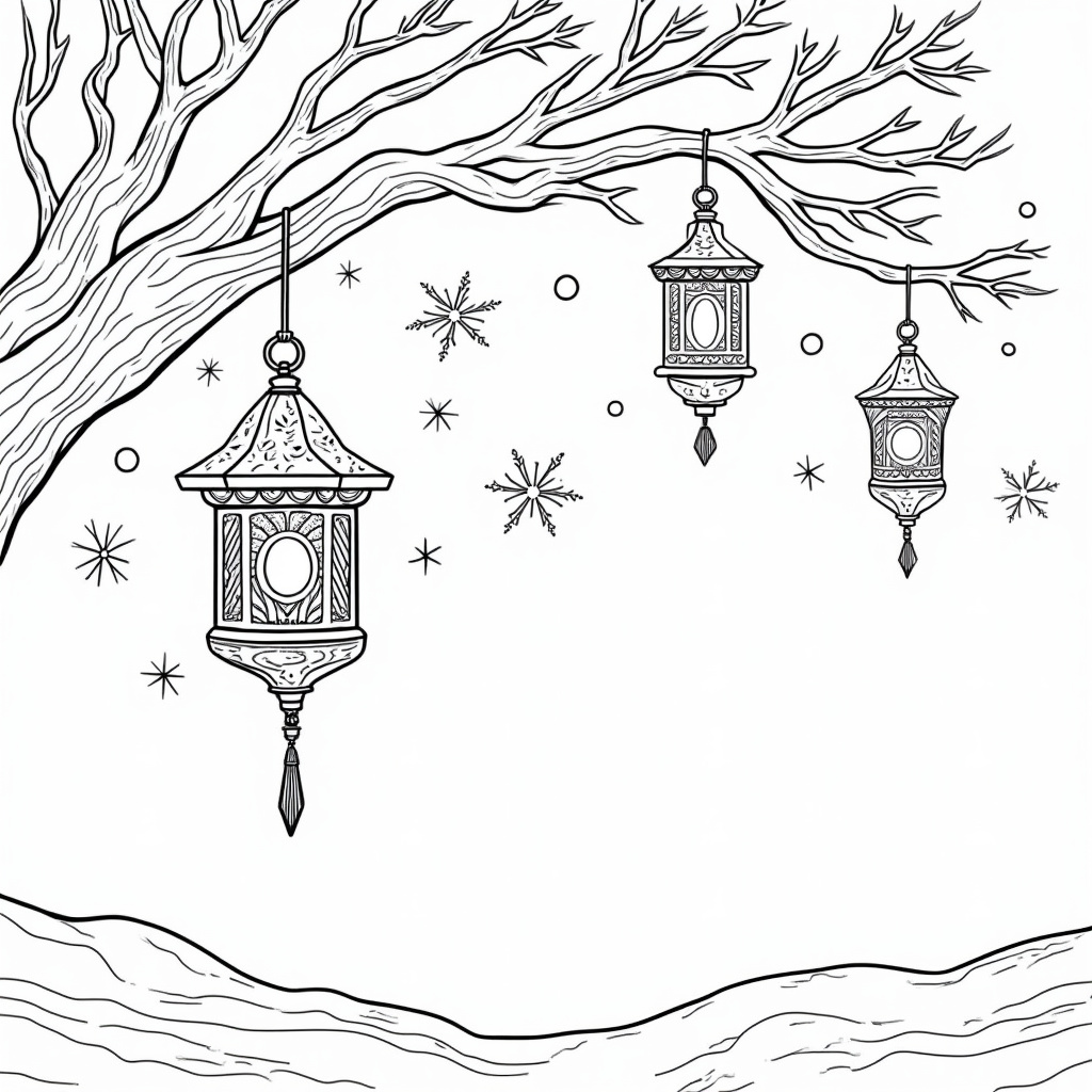 Christmas Lights Coloring Pages - Page 2