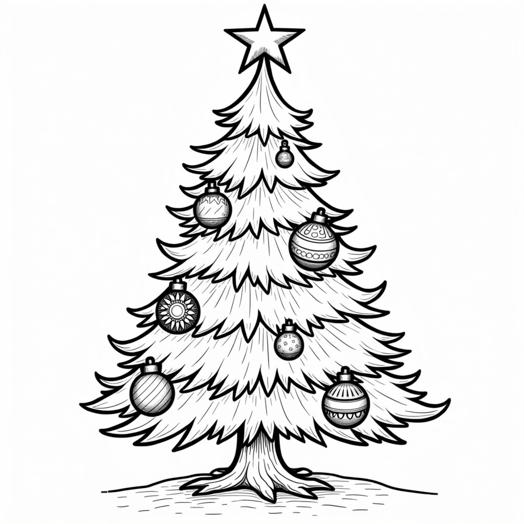 Christmas Tree Coloring Pages - Page 1