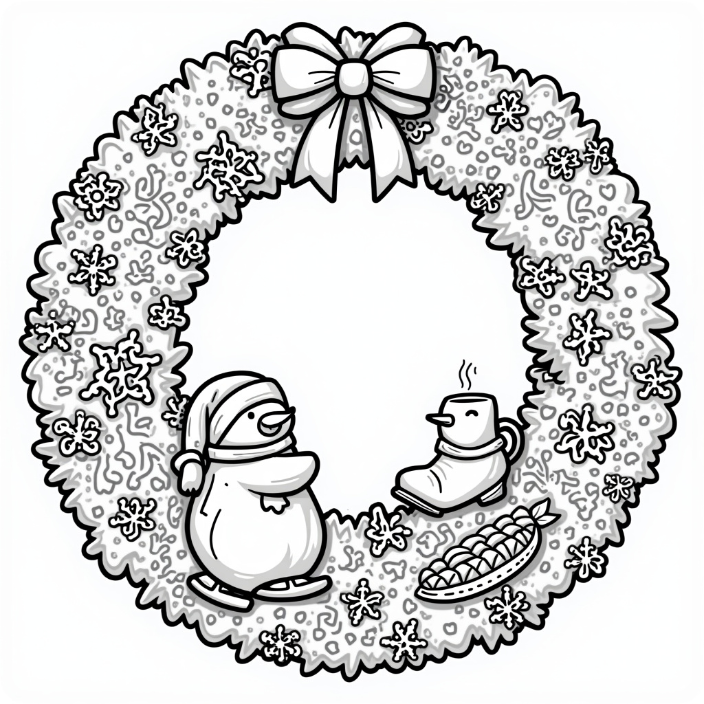 Christmas Wreath Coloring Pages - Page 2