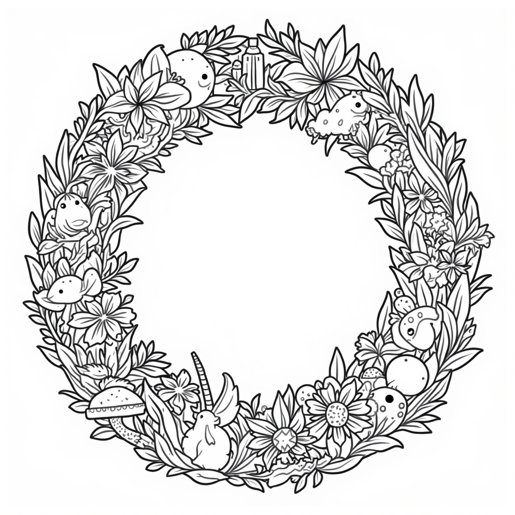 Christmas Wreath Coloring Pages - Page 3