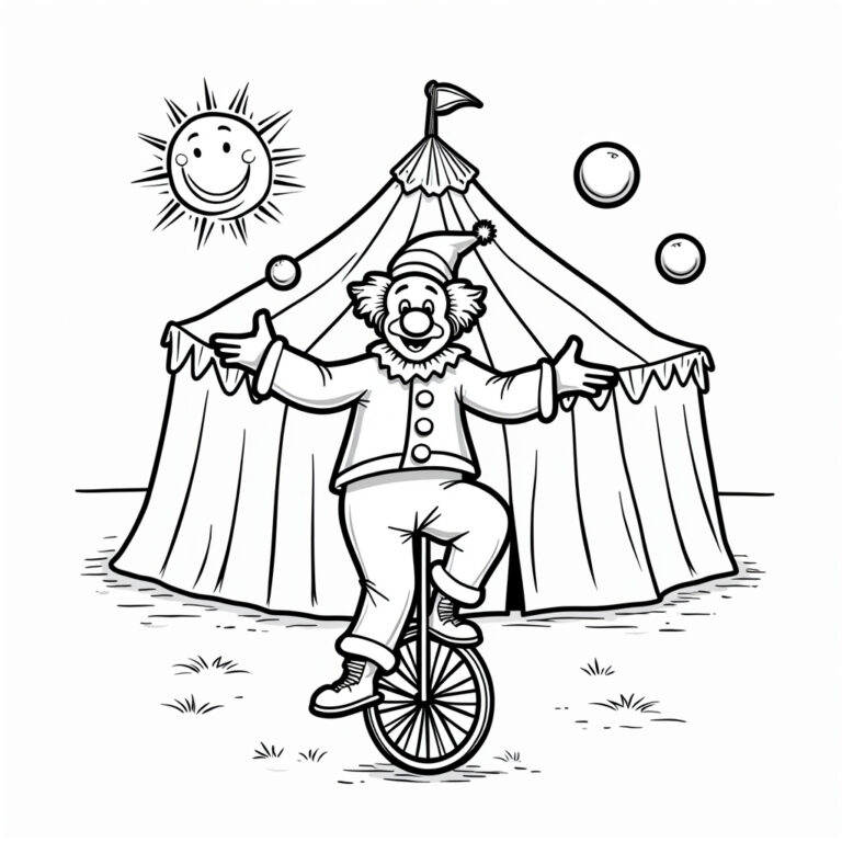 Clown Coloring Pages - Page 1