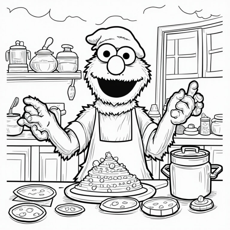 Cookie Monster Coloring Pages - Page 1