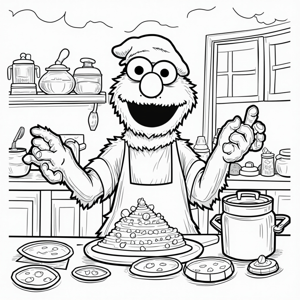 Cookie Monster Coloring Pages - Page 1