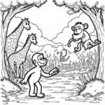 Curious George Coloring Pages - Page 1
