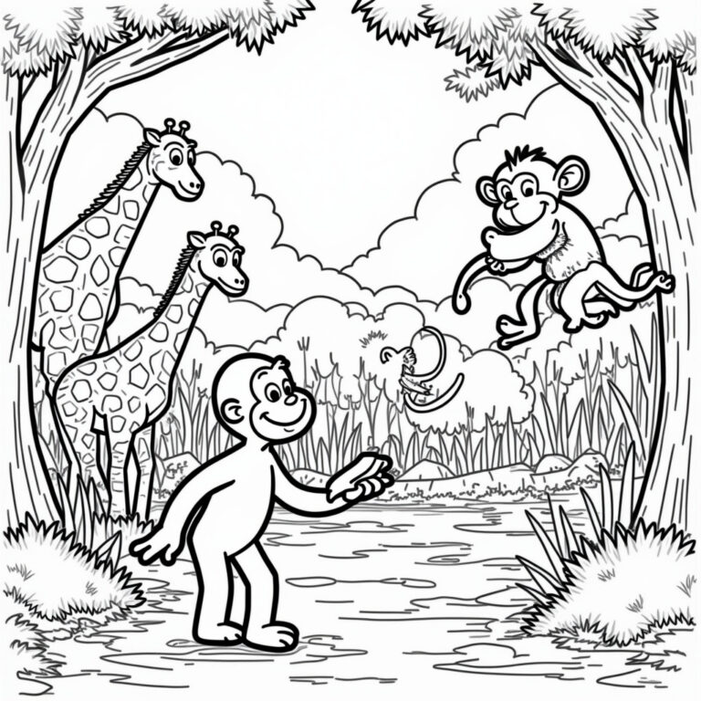 Curious George Coloring Pages - Page 1