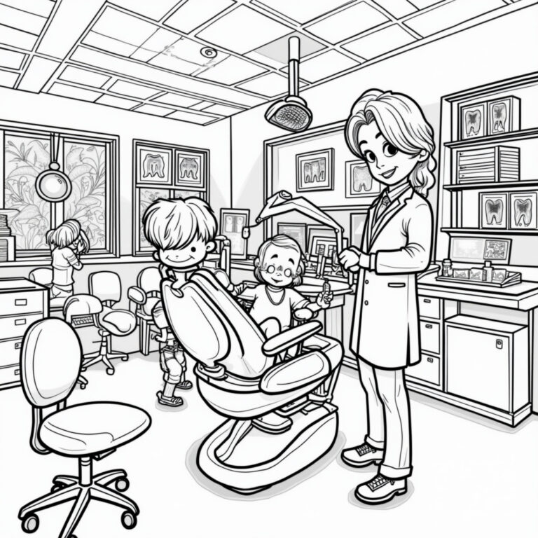 Dentist Coloring Pages - Page 1