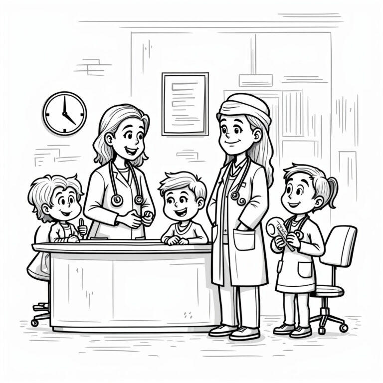 Doctor And Nurse Coloring Pages - Page 1