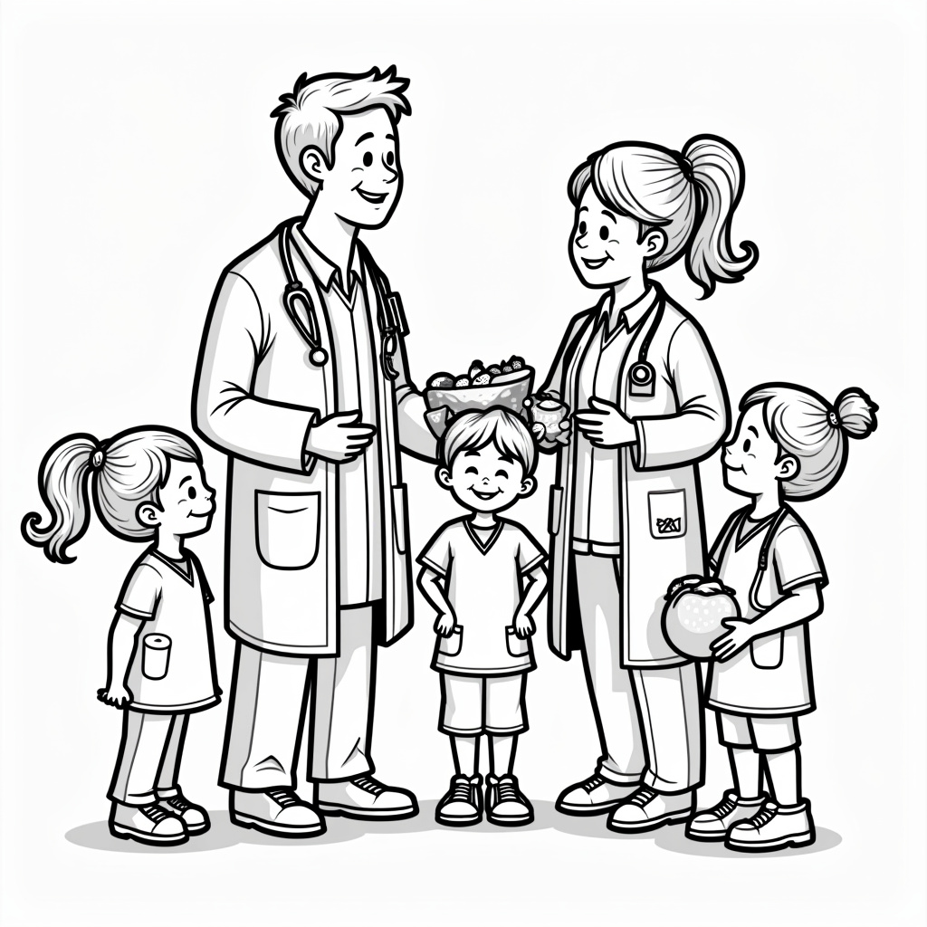 Doctor And Nurse Coloring Pages - Page 4