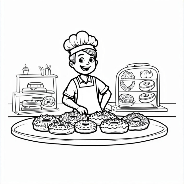 Donut Coloring Pages - Page 1