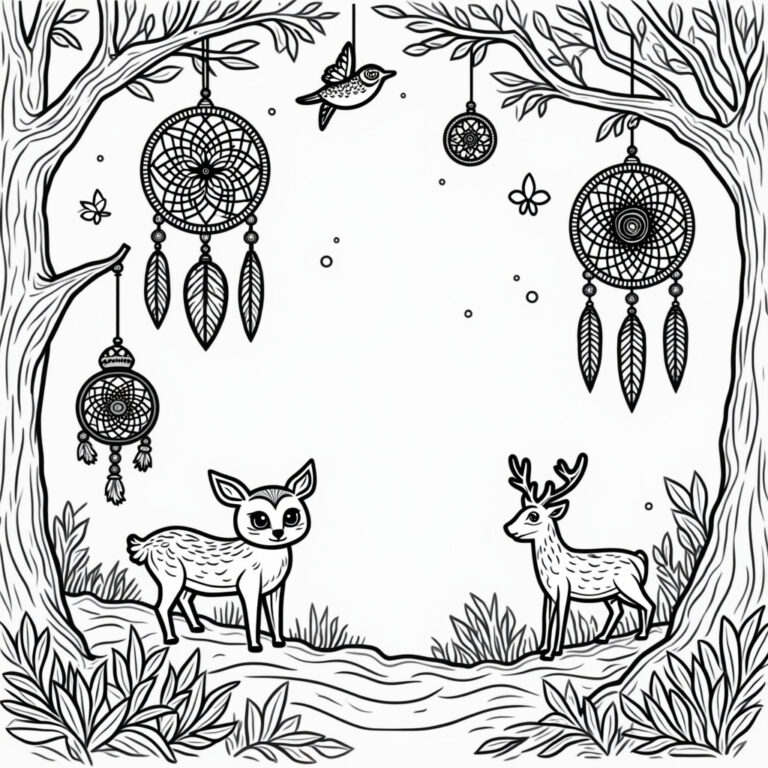 Dreamcatcher Coloring Pages - Page 1