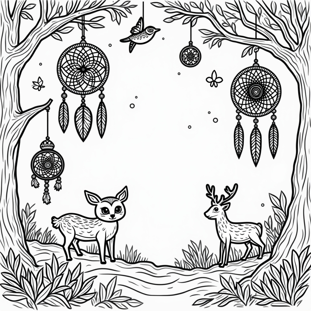 Dreamcatcher Coloring Pages - Page 1