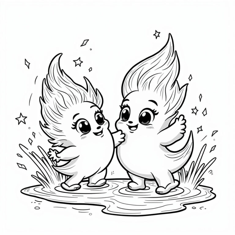 Elemental Coloring Pages - Page 1
