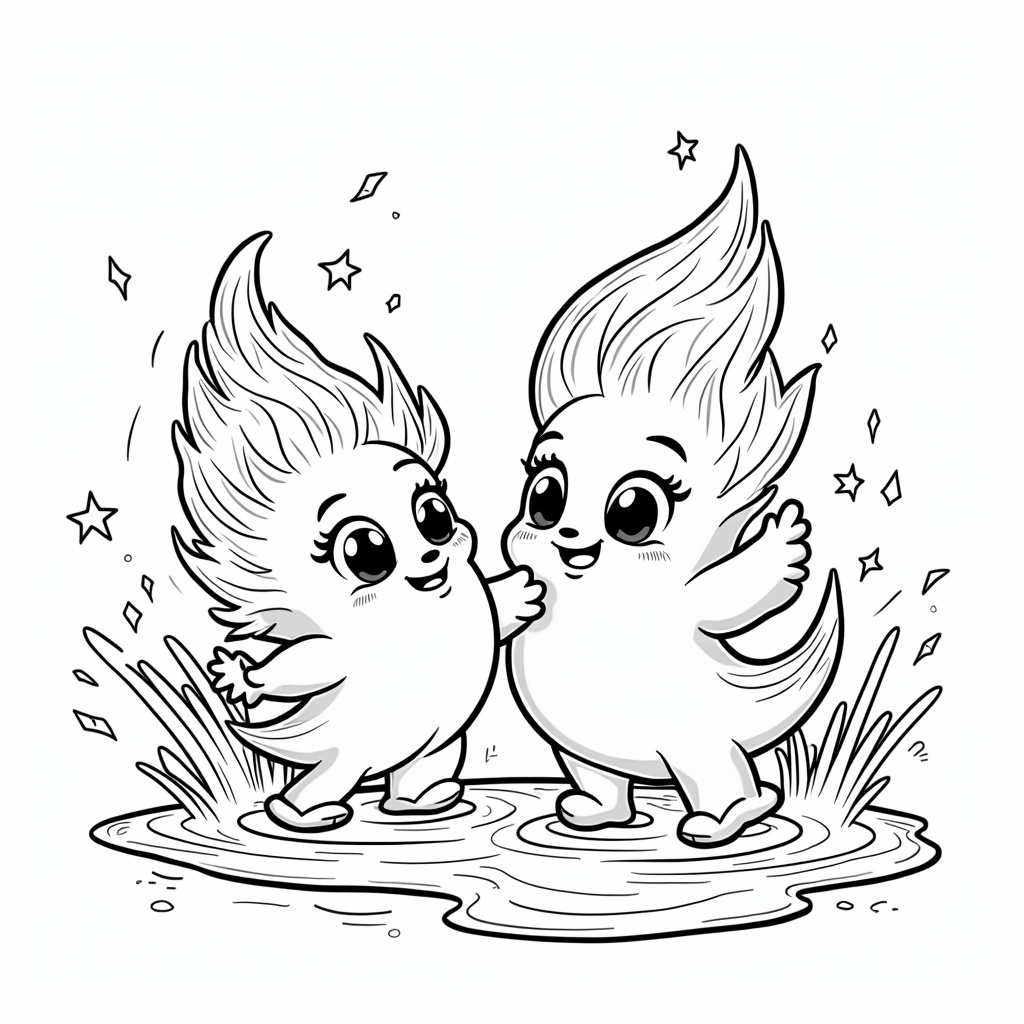 Elemental Coloring Pages - Page 1