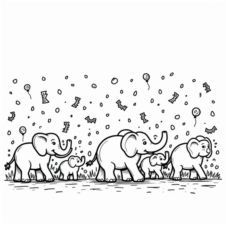 Elephant Coloring Pages - Page 1