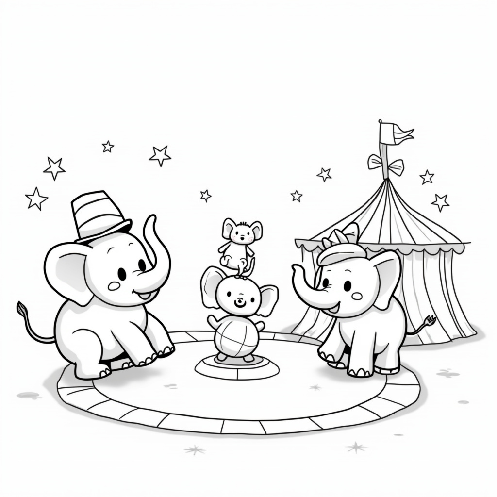 Elephant Coloring Pages - Page 4