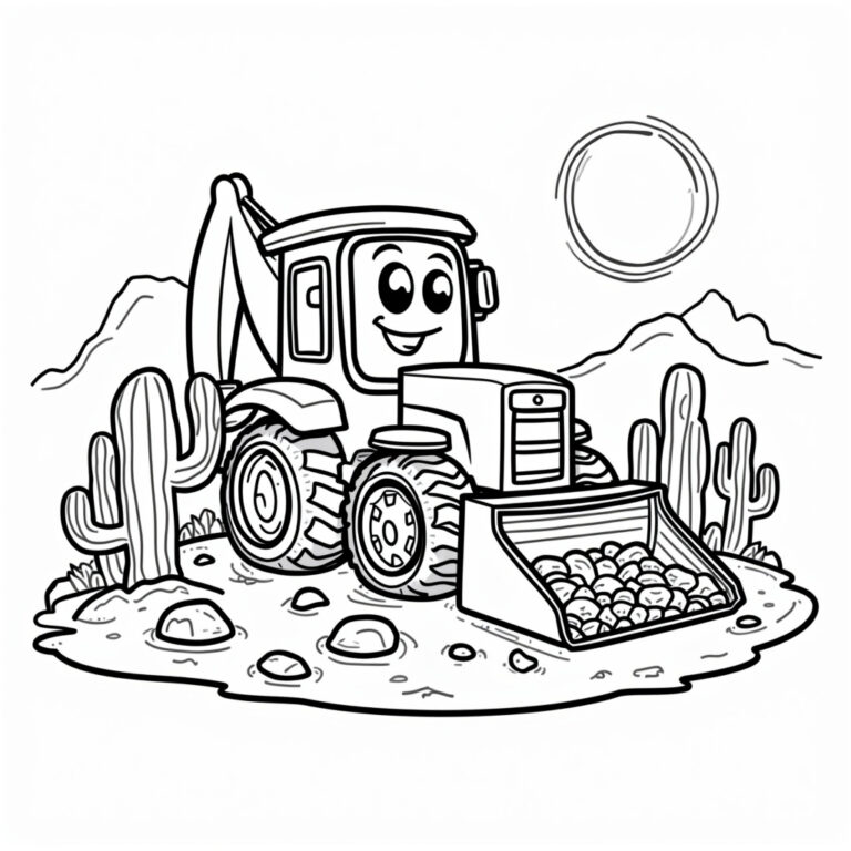 Excavator Coloring Pages - Page 1