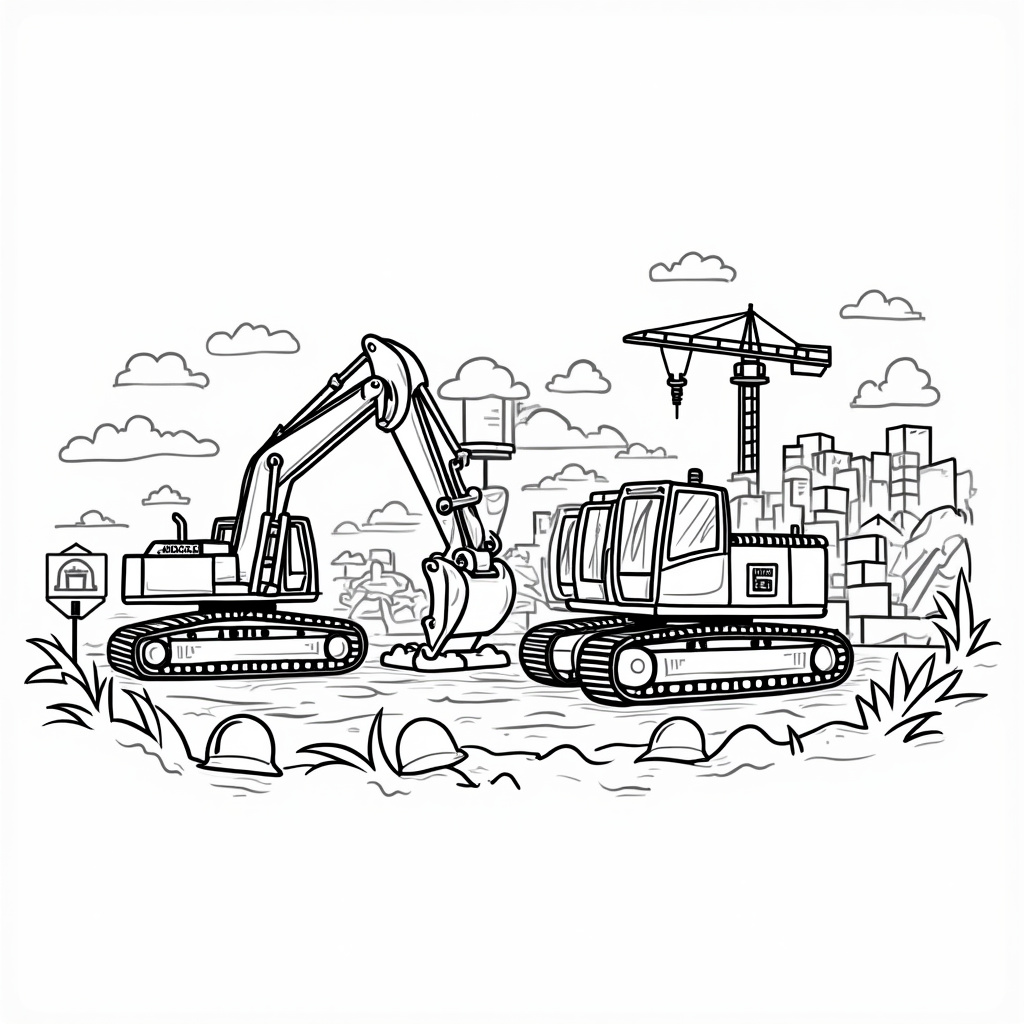 Excavator Coloring Pages - Page 3