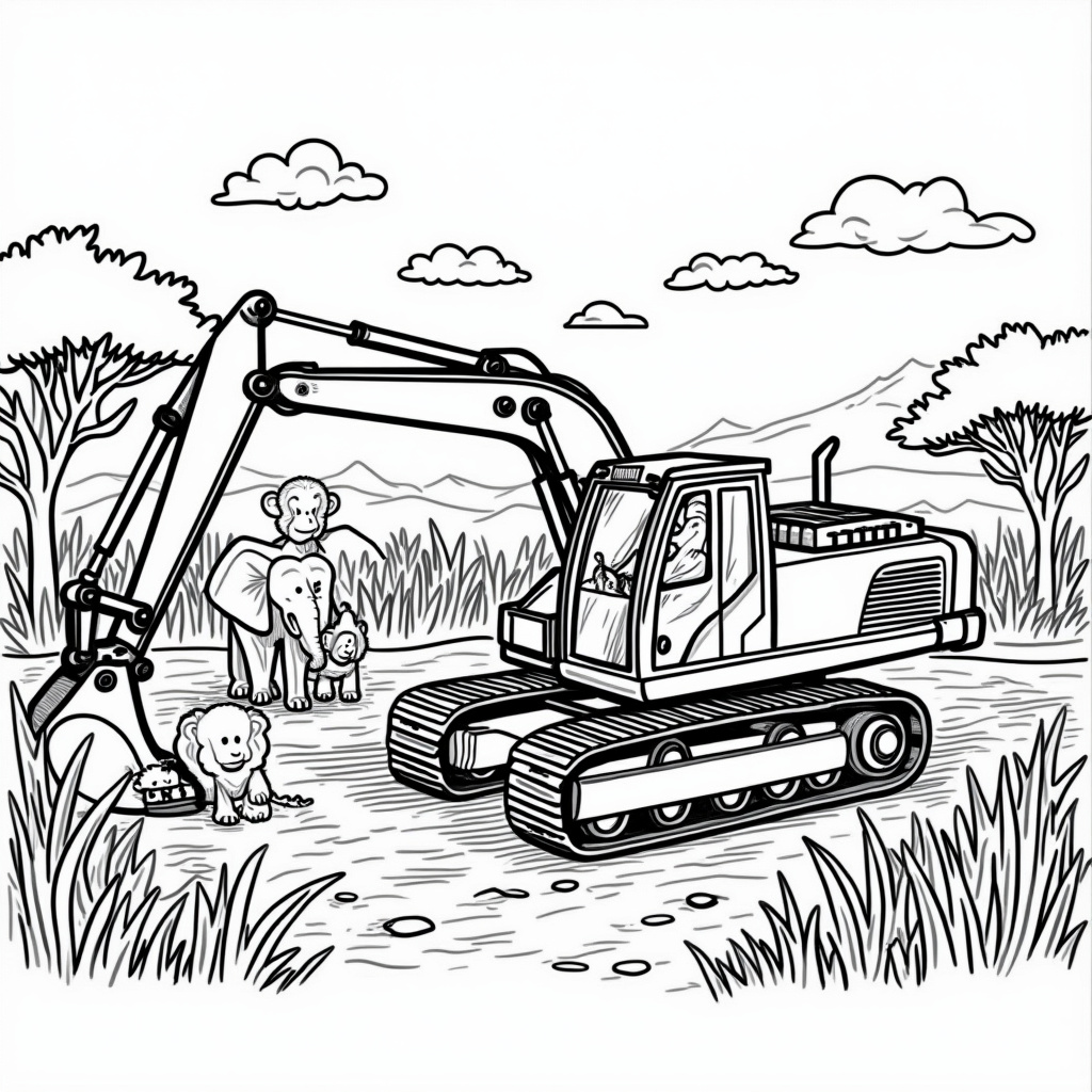Excavator Coloring Pages - Page 4